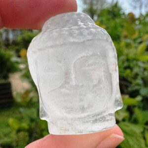 Buddha Head Clear Quartz Meditation Buddha 3-5cm Tall Focus Gemstone Crystal Carving By Elf High Grade Quartz Meditation Gift Spa Uk