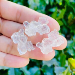 Clear Quartz Crystal Dragon: Carved Gemstone Animal (18-25mm)