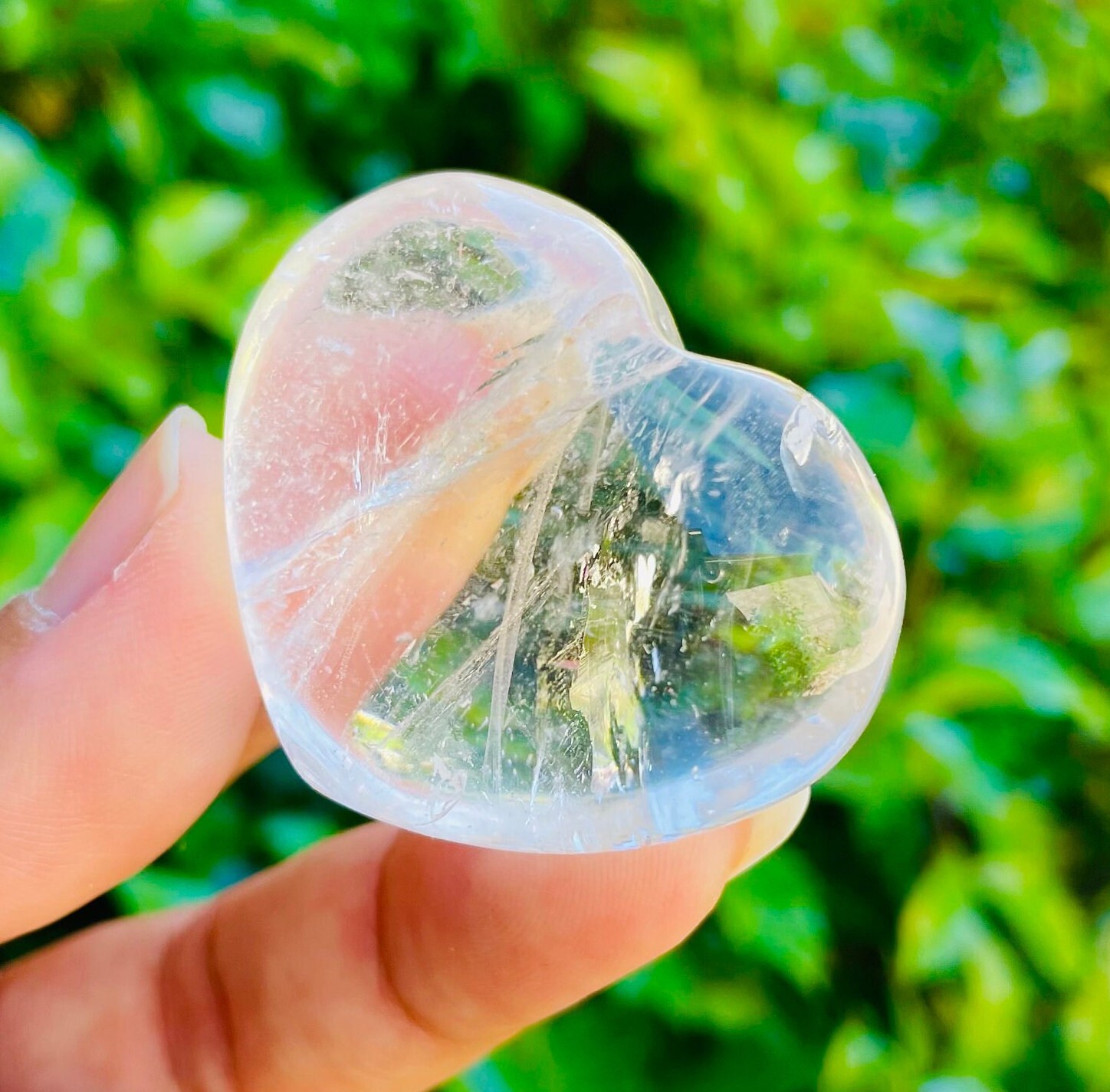Clear Quartz Crystal Heart: Polished Gemstone (40-50 Mm)