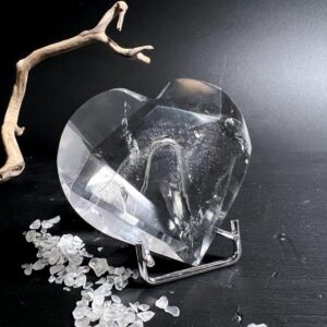 Clear Quartz Faceted Heart 2.5" | Crown Chakra, Libra Zodiac
