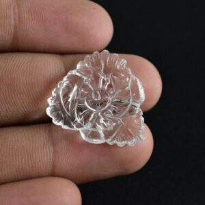 Clear Quartz Flower Carving, Reiki Healing Crystal, Home Decor