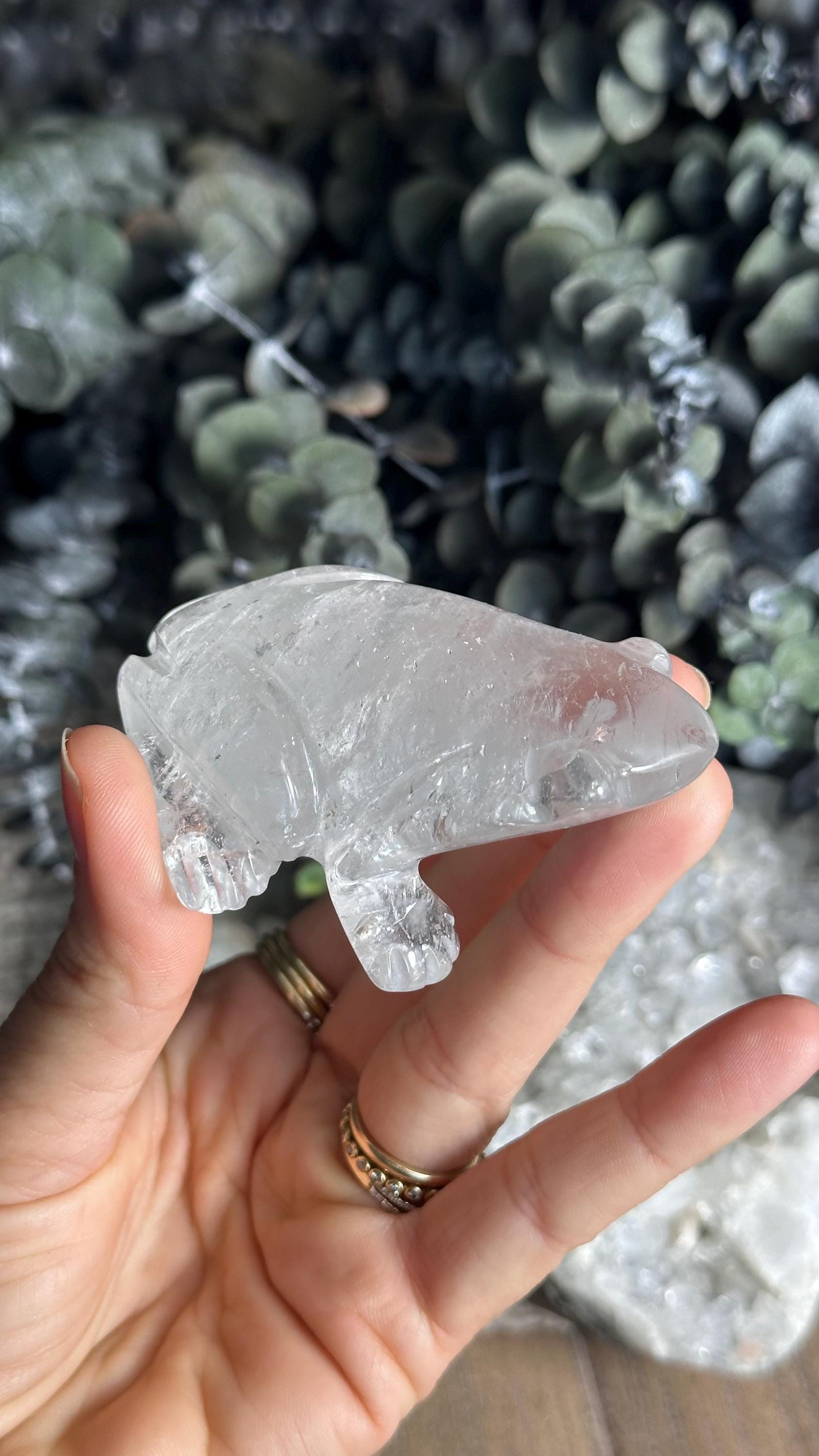 Clear Quartz Frog, Crystal Frog Figurine