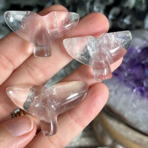 Clear Quartz Whale Tail Carving
