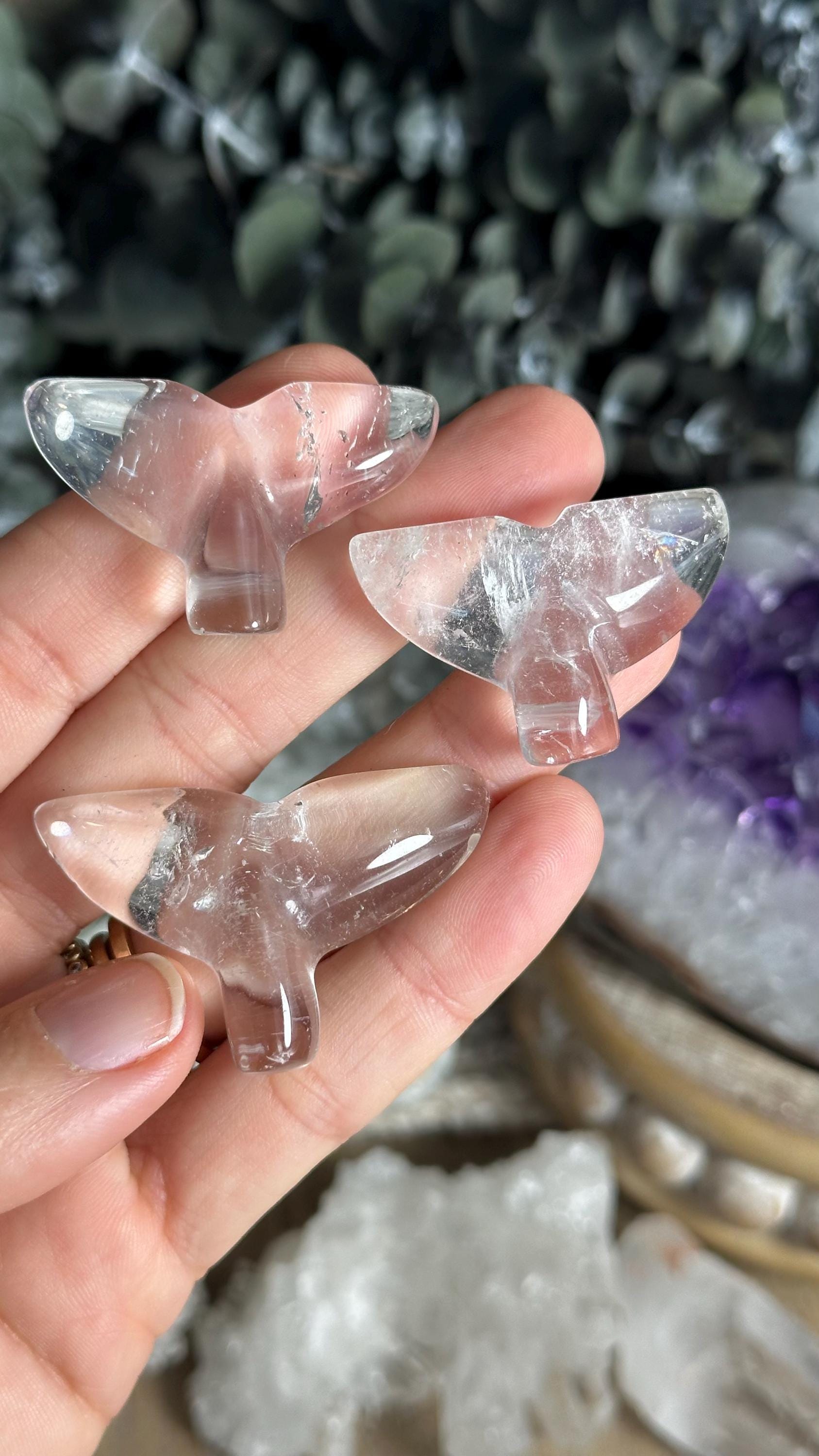 Clear Quartz Whale Tail Carving Clear Quartz Whale Tail Carving