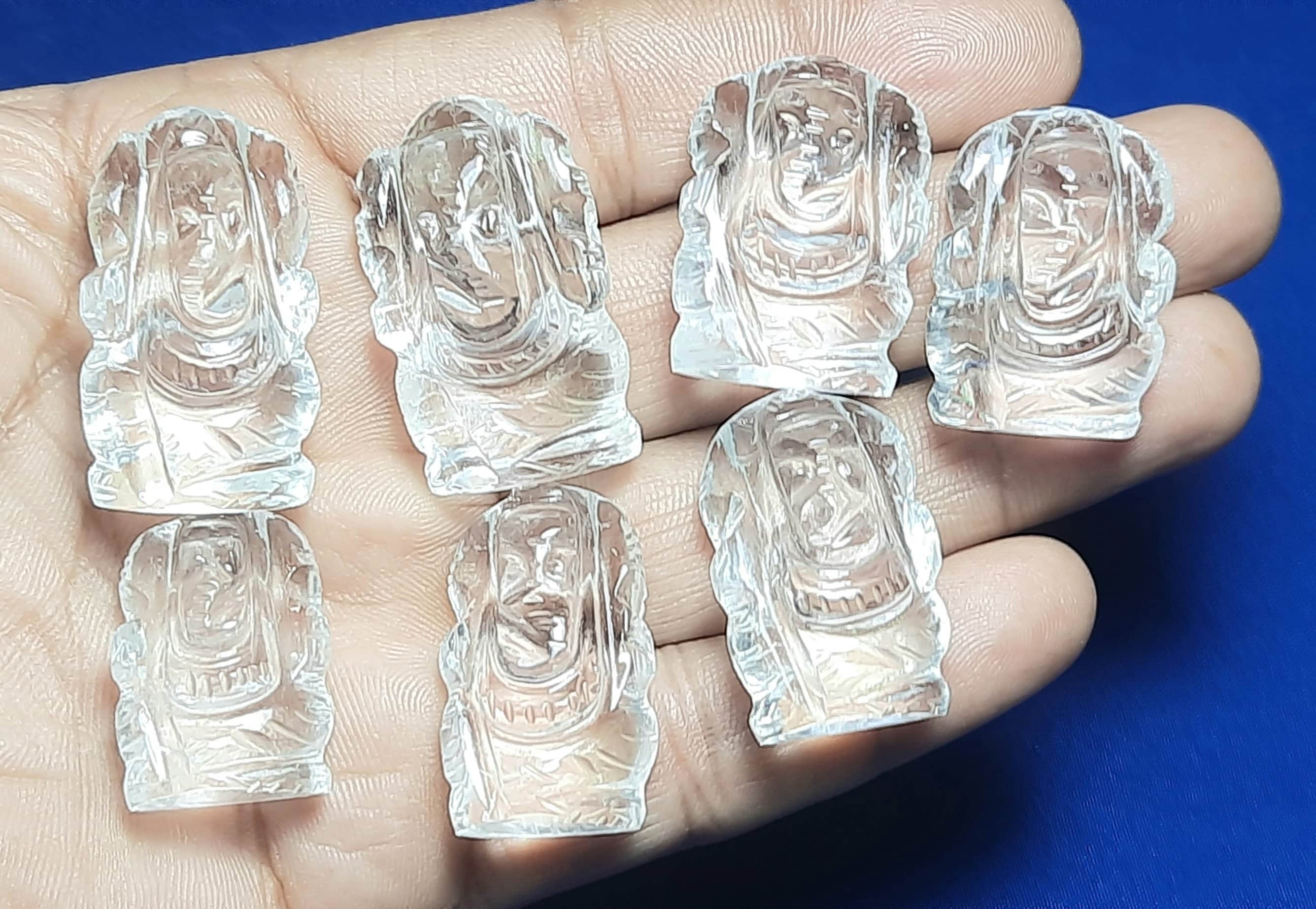 Crystal Quartz Ganesh Carving Statue Gemstone:idol Religious,worship,devotion,decorative Item,prosperity,wealth,homedecor,vastu,diwali Gift.