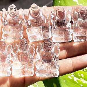 Crystal Quartz Laxmi Carving Statue Gemstone:idol Religious,worship,devotion,decorative Item,prosperity,wealth,homedecor,vastu,diwali Gift