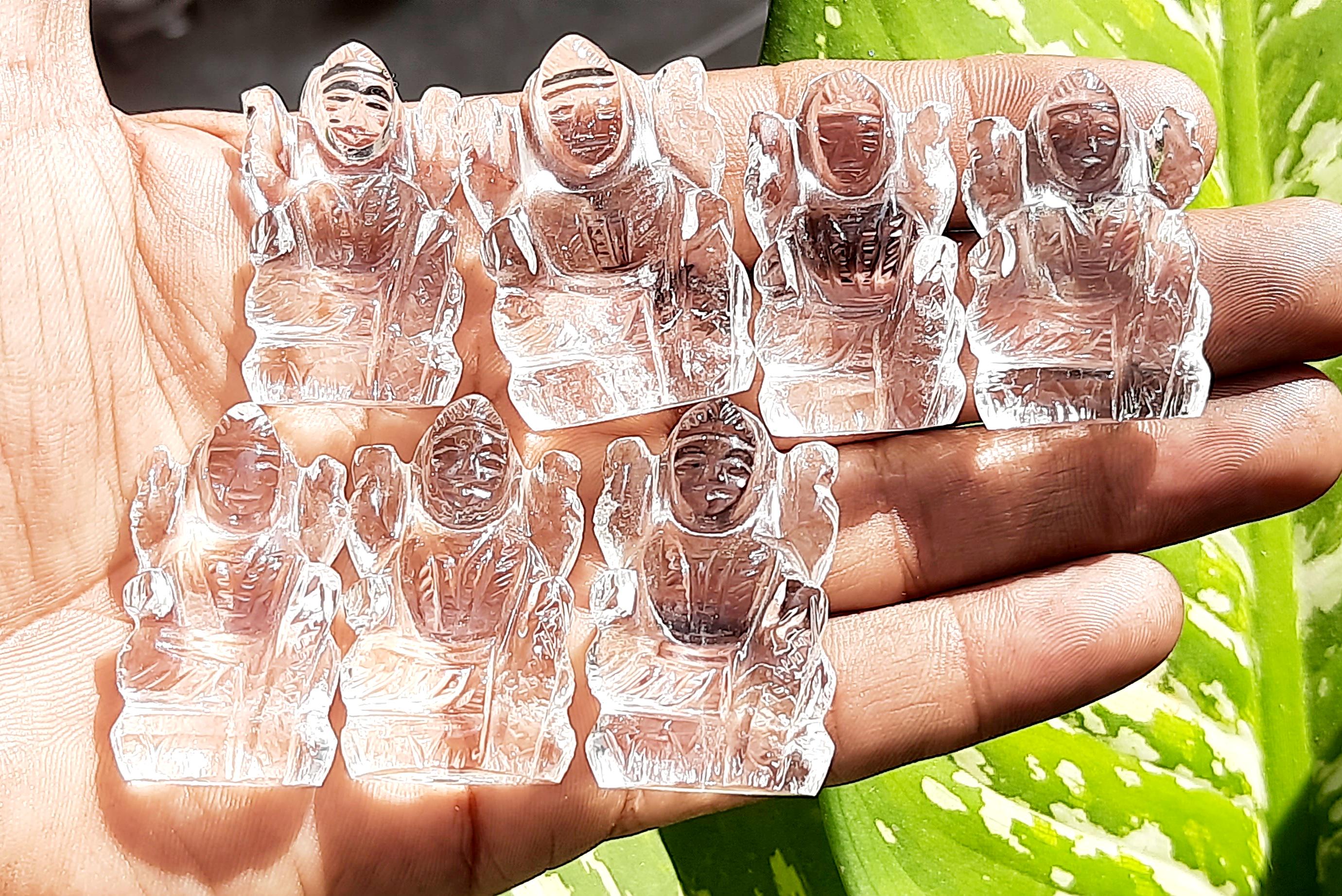 Crystal Quartz Laxmi Carving Statue Gemstone:idol Religious,worship,devotion,decorative Item,prosperity,wealth,homedecor,vastu,diwali Gift