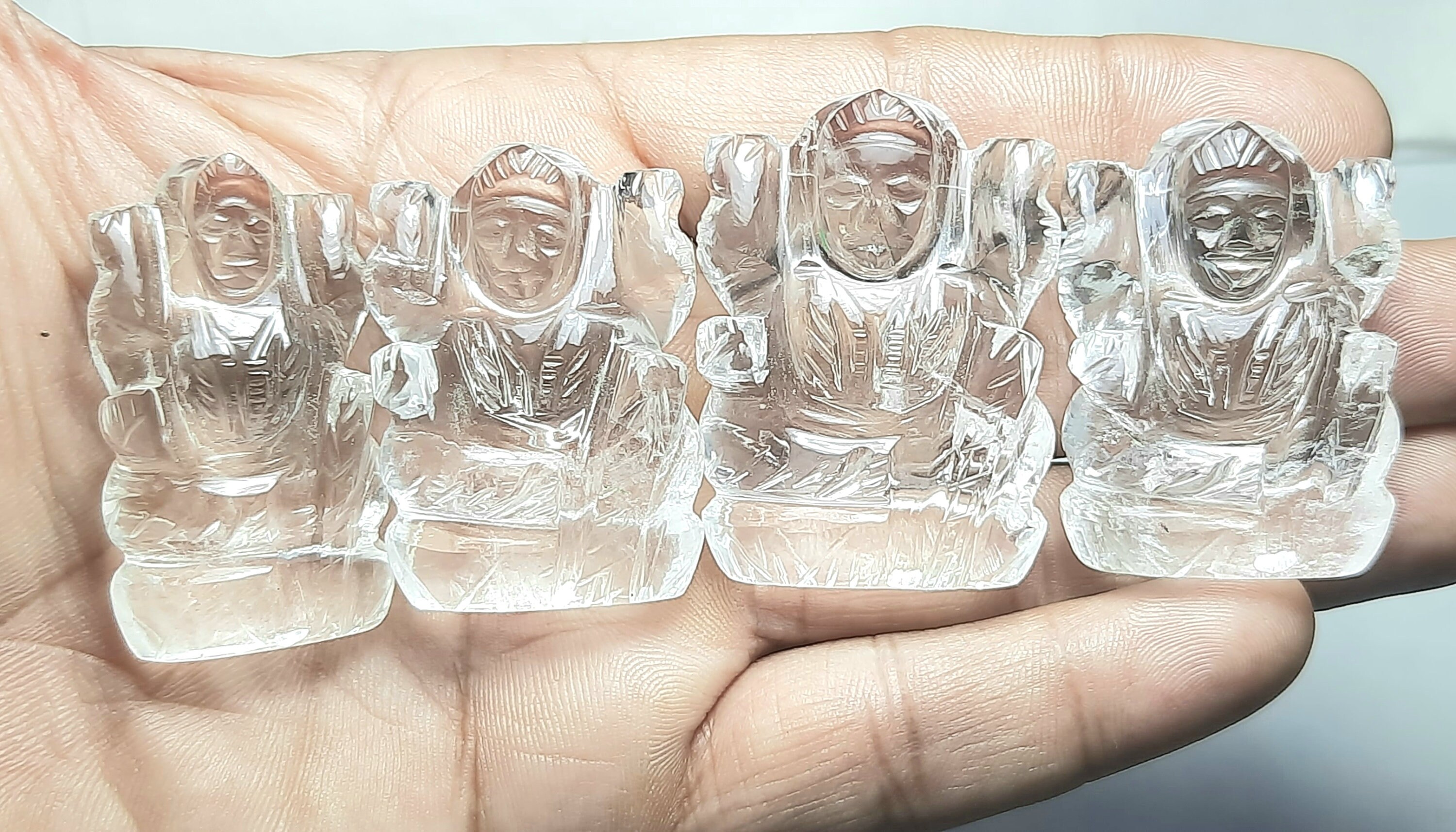 Crystal Quartz Laxmi Carving Statue Gemstone:idol Religious,worship,devotion,decorative Item,prosperity,wealth,homedecor,vastu,diwali Gift