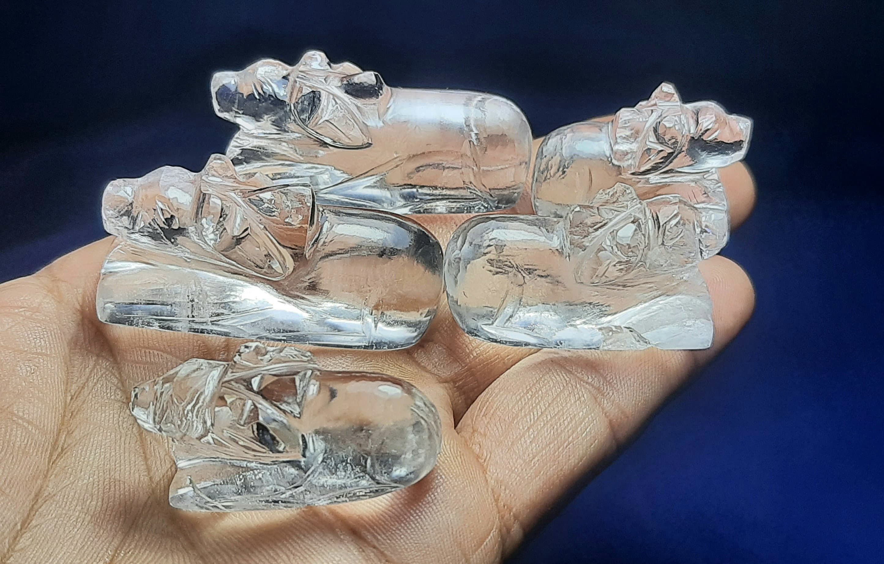 Crystal Quartz Nandi Shivlingam:shiv Puja,ritual Object,religious Gift,load Shiva Nandi,holy Cow Statue Meditation,worship,nandi Gemstone