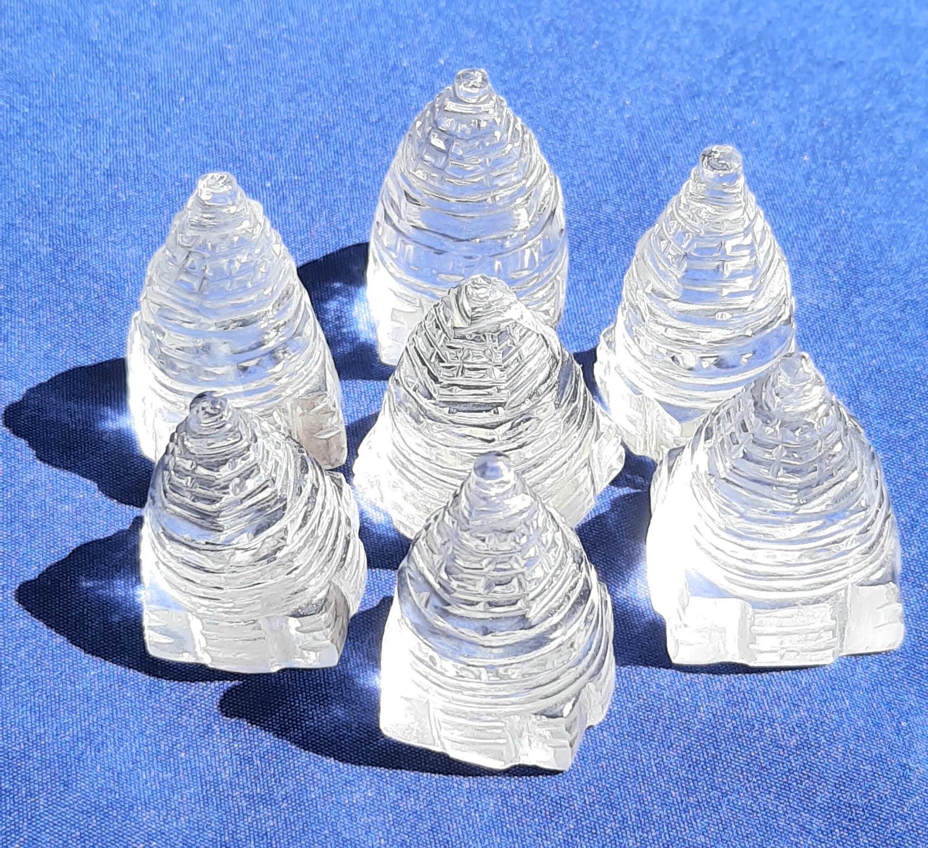 Crystal Quartz Shree Yantra Statue:sphatik Kuber Shree Yantra Diwali Pooja Gift,wealth Money,prosperity,success,bussiness Growth,spritiual