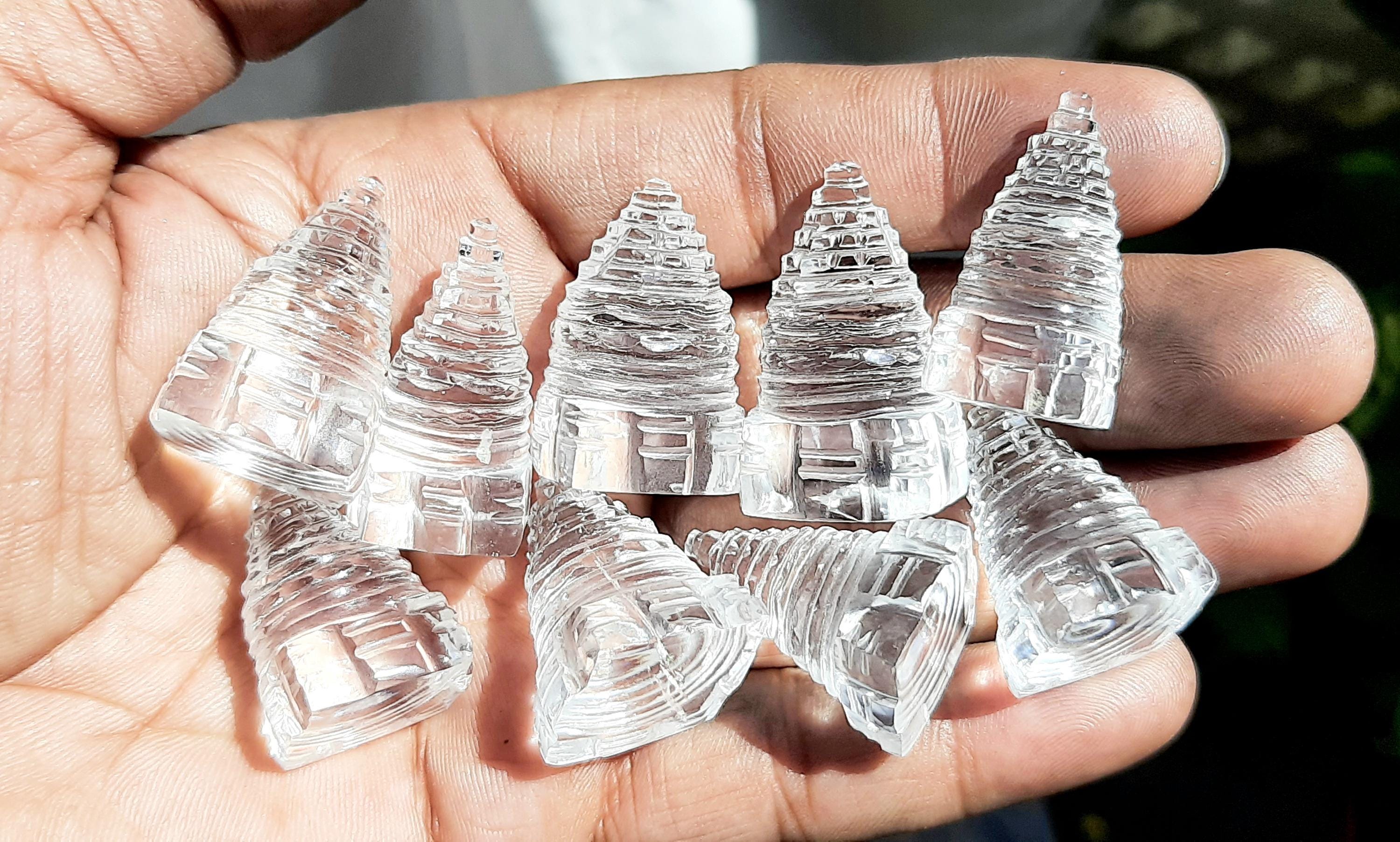 Crystal Quartz Shree Yantra Statue:sphatik Kuber Shree Yantra Diwali Pooja Gift,wealth Money,prosperity,success,bussiness Growth,spritiual.