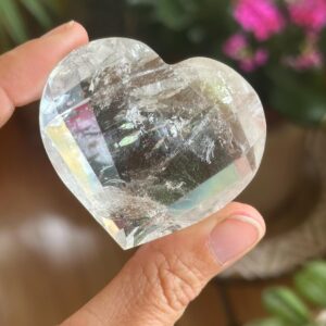 Faceted Quartz Heart: Healing Crystal, Protection Stone