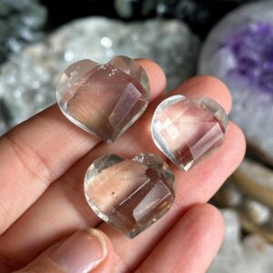 Faceted Quartz Heart: Healing Crystal, Protection Stone