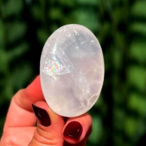 Girasol Quartz Crystal Palm Stone - For Healing & Magnifying Energy