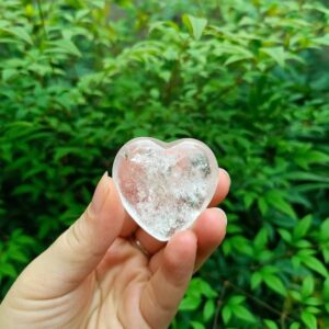 Large Clear Quartz Puffy Heart 40mm