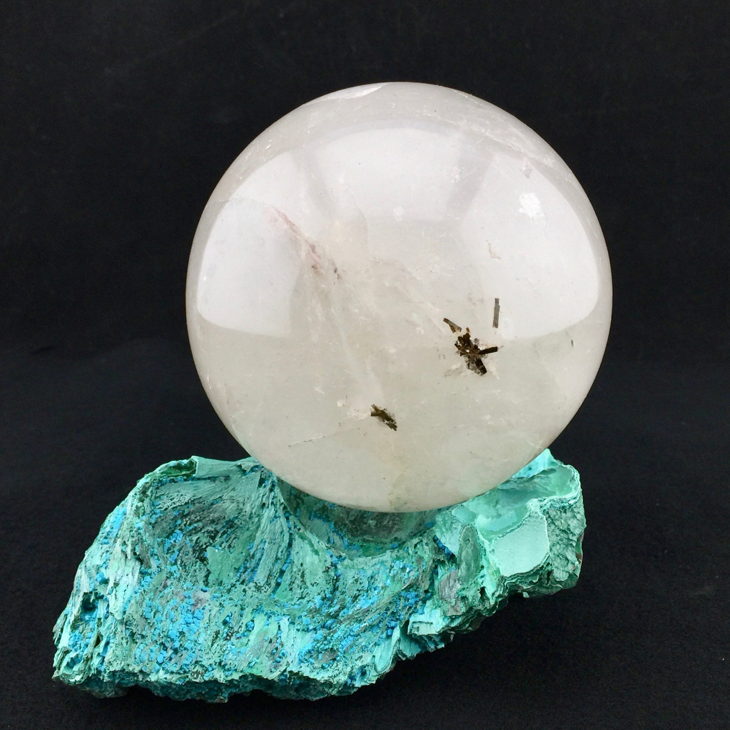 Large Quartz Crystal Sphere With Inclusions, 114mm/4.5inches