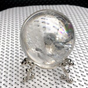 Natural Clear Quartz Crystal Ball: Himalayan Rainbow Sphere (54mm)