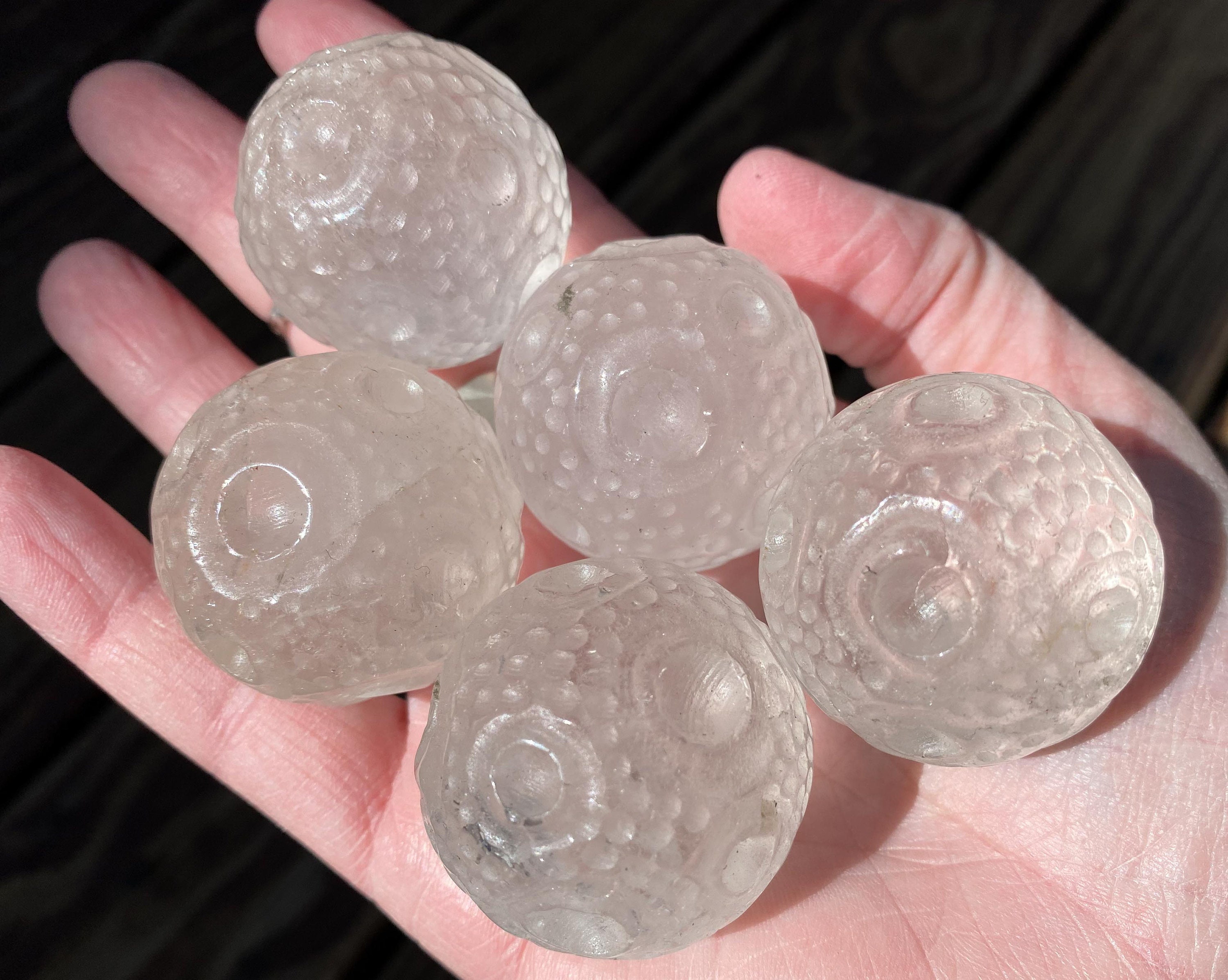 1.5" Quartz Moon Sphere, Clear Quartz Moon Carving, Crystal Full Moon Phase