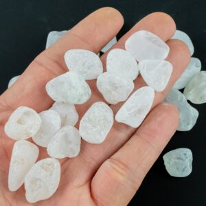 1 pc Natural Frosted Quartz Medium Tumbled Stone- .5 inch-1.25 inch