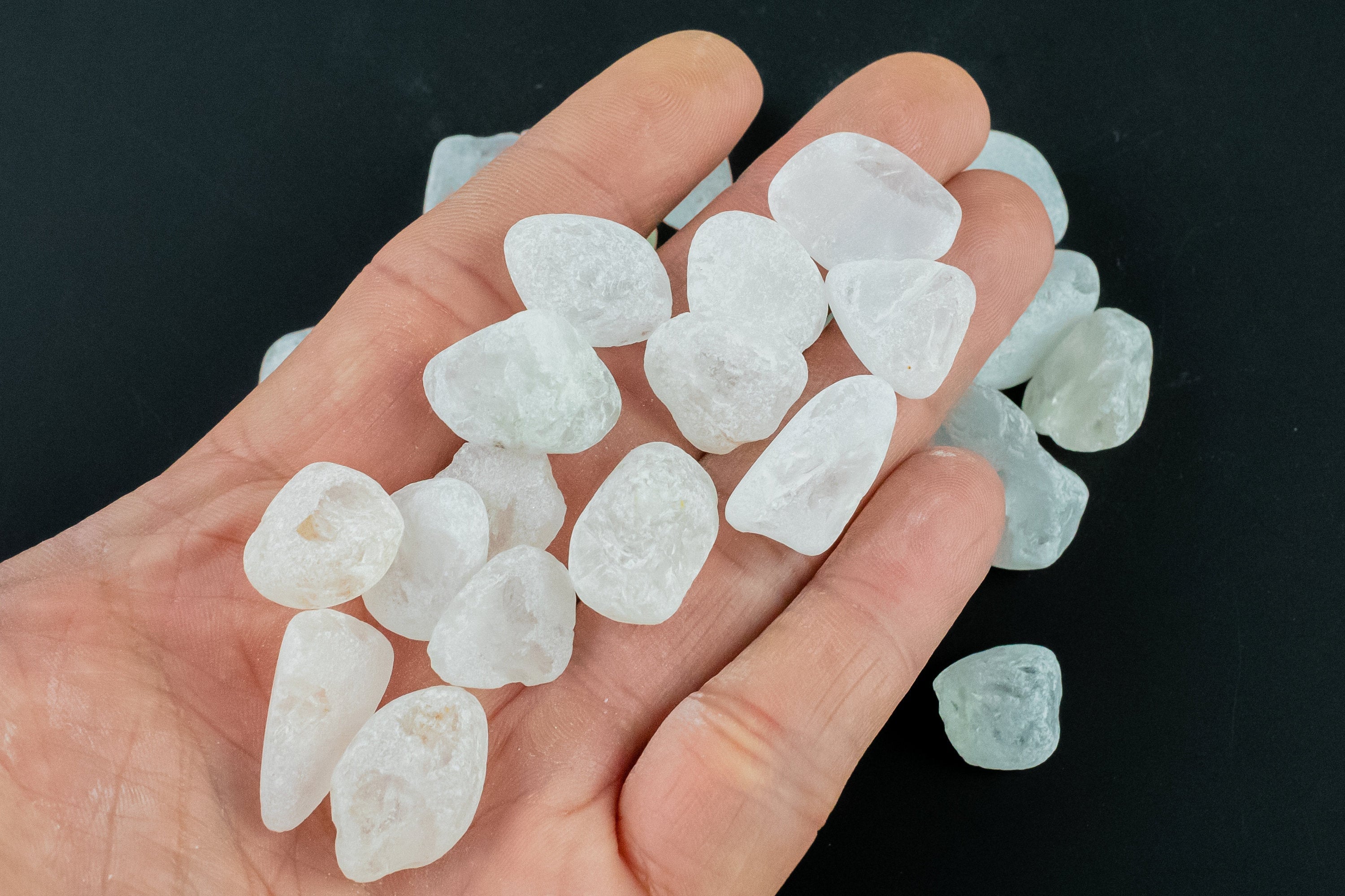 1 Pc Natural Frosted Quartz Medium Tumbled Stone- .5 Inch-1.25 Inch 1 Pc Natural Frosted Quartz Medium Tumbled Stone- .5 Inch-1.25 Inch