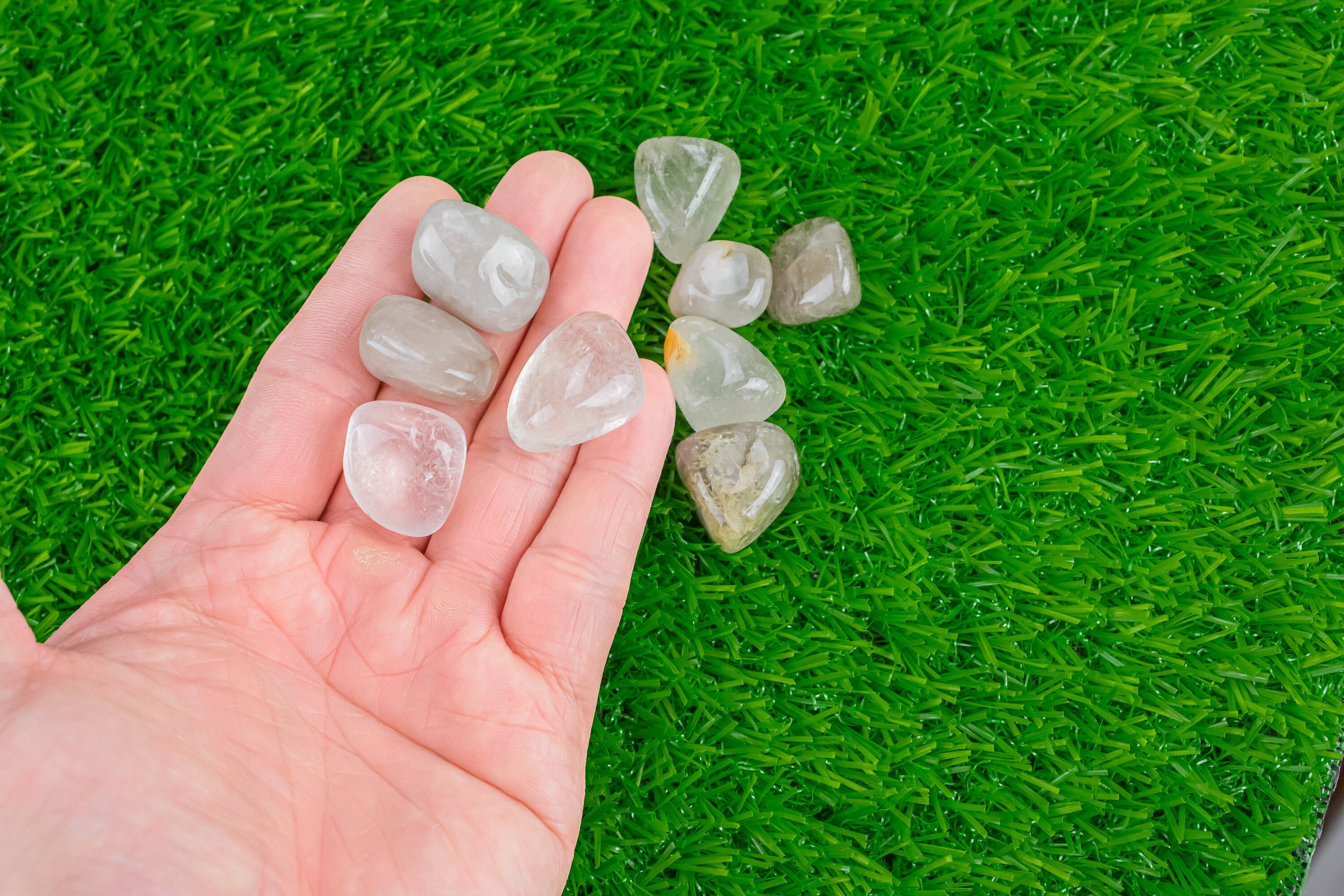 1 Pc Rock Crystal Quartz Medium Large Tumbled Stone- 0.8-1.5 Inch 1 Pc Rock Crystal Quartz Medium Large Tumbled Stone- 0.8-1.5 Inch