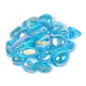 100 Grams Aqua Aura Clear Quartz Tumbled Polished Natural Crystal Healing Pocket Stones Rock Collection