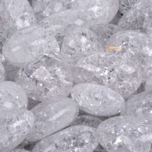 100 Grams Crackle Clear Quartz Tumbled Polished Natural Crystal Healing Pocket Stones Rock Collection