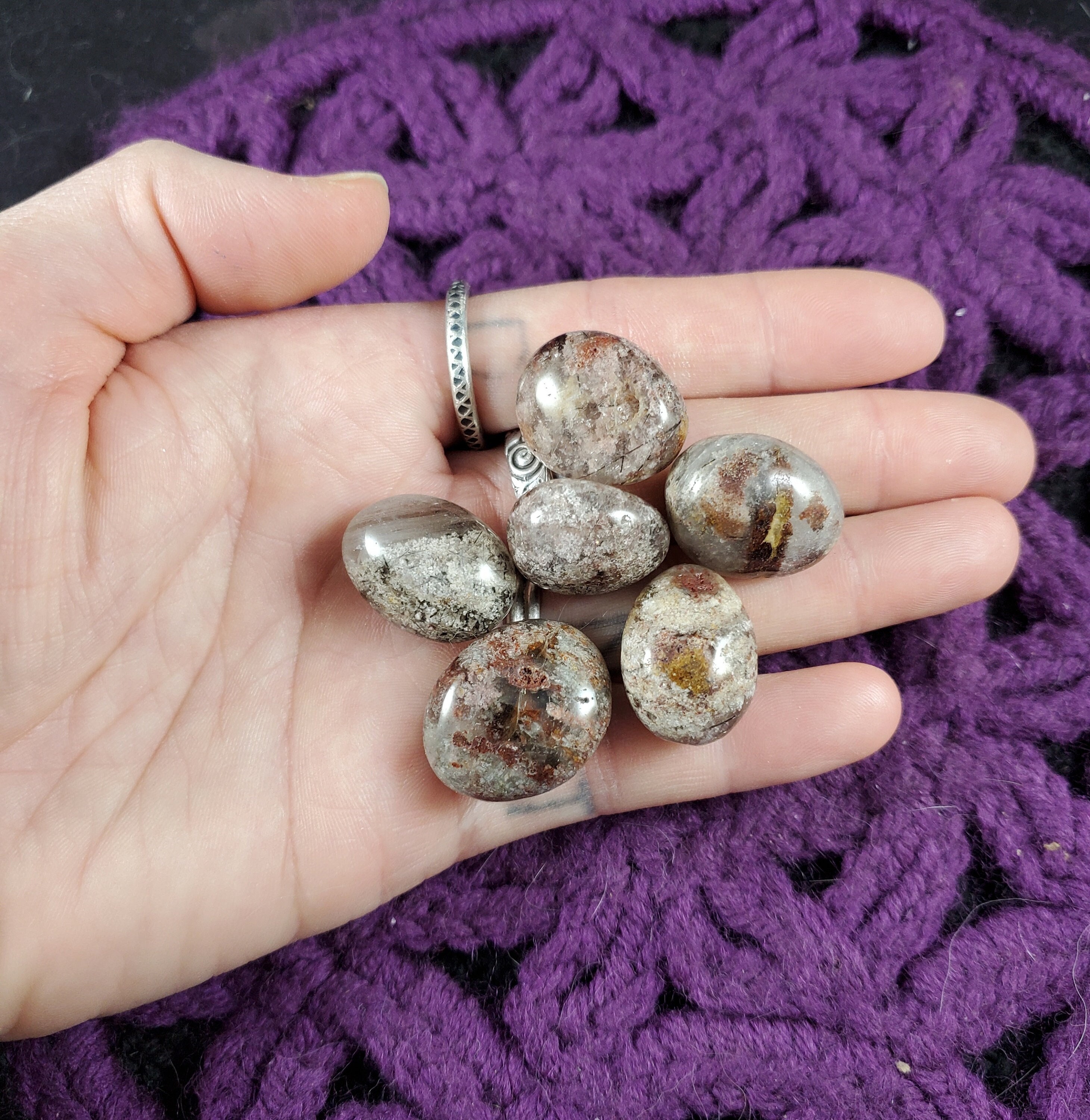 6 Lodolite Quartz Tumbled Stones Layered Garden Quartz Chlorite Scenic Phantom Crystal Grid Set Parcel Stone Polished 6 Lodolite Quartz Tumbled Stones Layered Garden Quartz Chlorite Scenic Phantom Crystal Grid Set Parcel Stone Polished