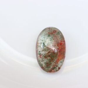 A+ Lodolite Lens 45g, Shaman Dream Stone Scenic Garden Quartz Pocket Stone Polished Tumbled Crystal Clear Inclusion Quartz, Garden Quartz.