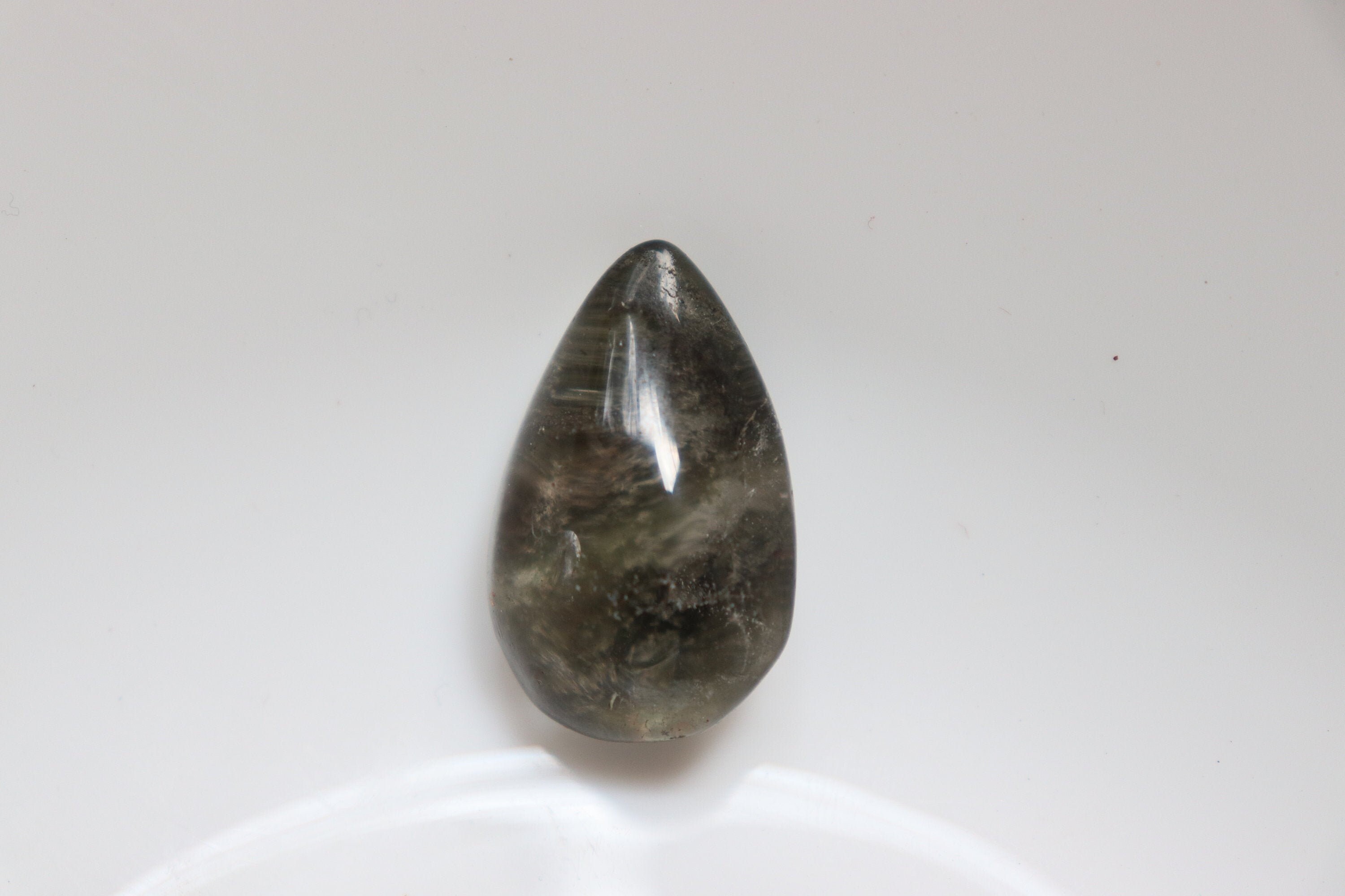 A+ Lodolite Lens 11g, Natural Shaman Dream Stone Scenic Garden Quartz Pocket Stone Polished Tumbled Crystal Clear Inclusion Quartz,valentine