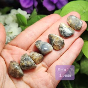 Blue Riebeckite In Quartz Specimen: Tumbled Riebeckite Crystal