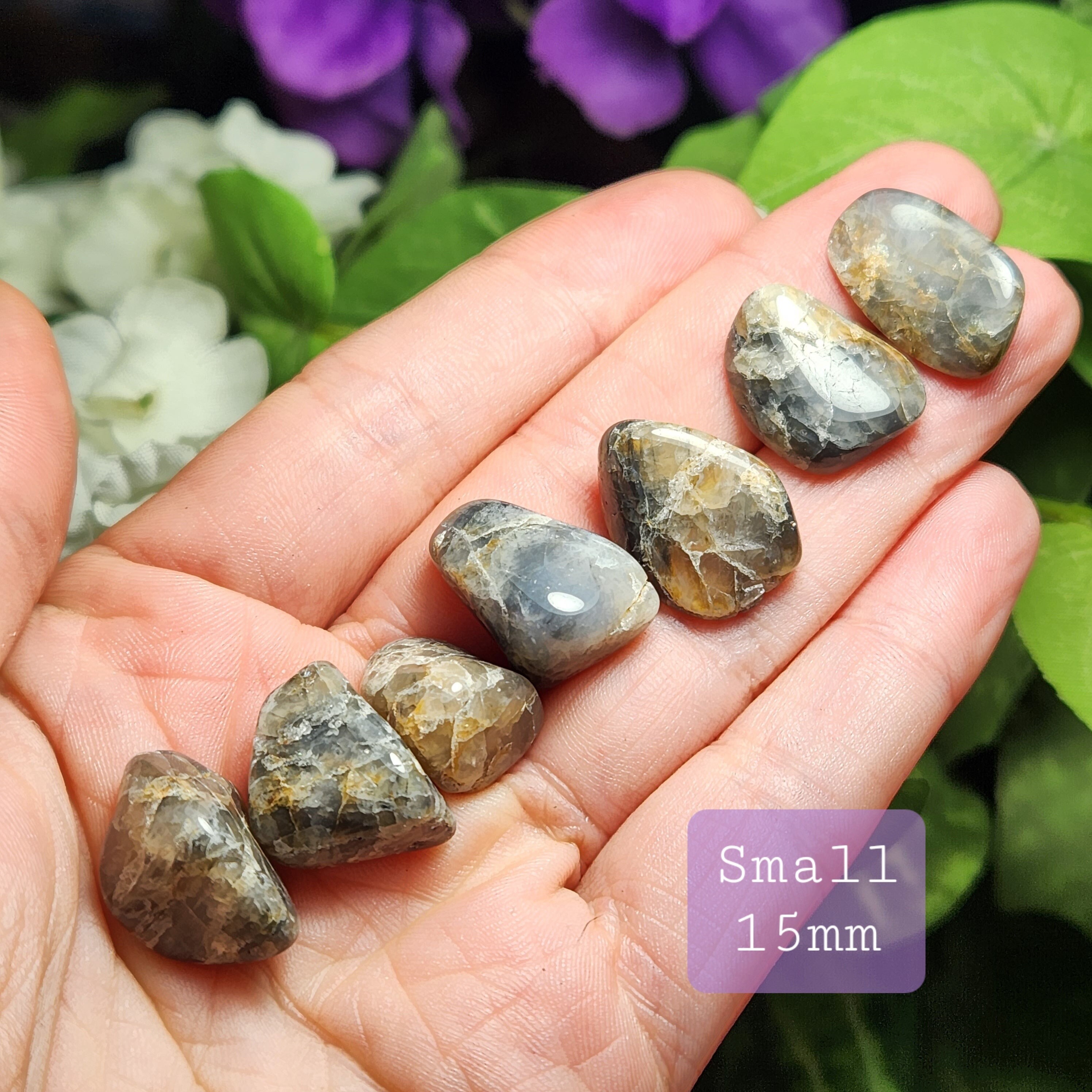 Blue Riebeckite In Quartz Specimen: Tumbled Riebeckite Crystal