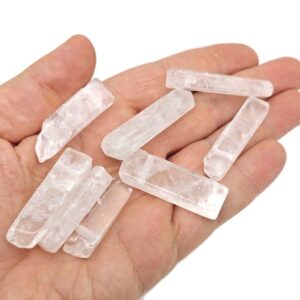 Clear Quartz Drilled Tumbled Stones - Rectangle Hole Tumbled Stone - Making Jewelry Cytsals - Bulk Stones - Nc1658