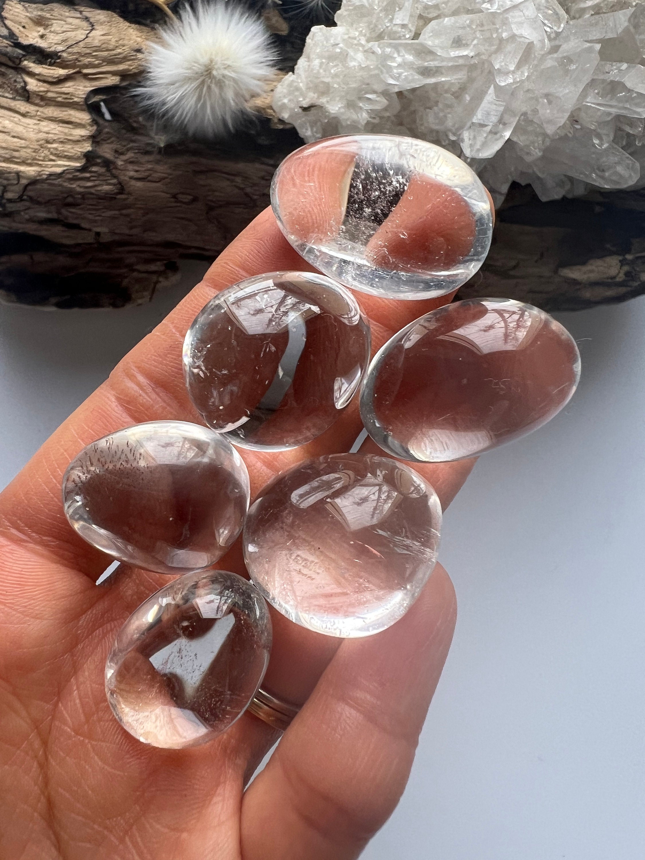Natural Clear Quartz Tumbled Stone, Crystal Healing