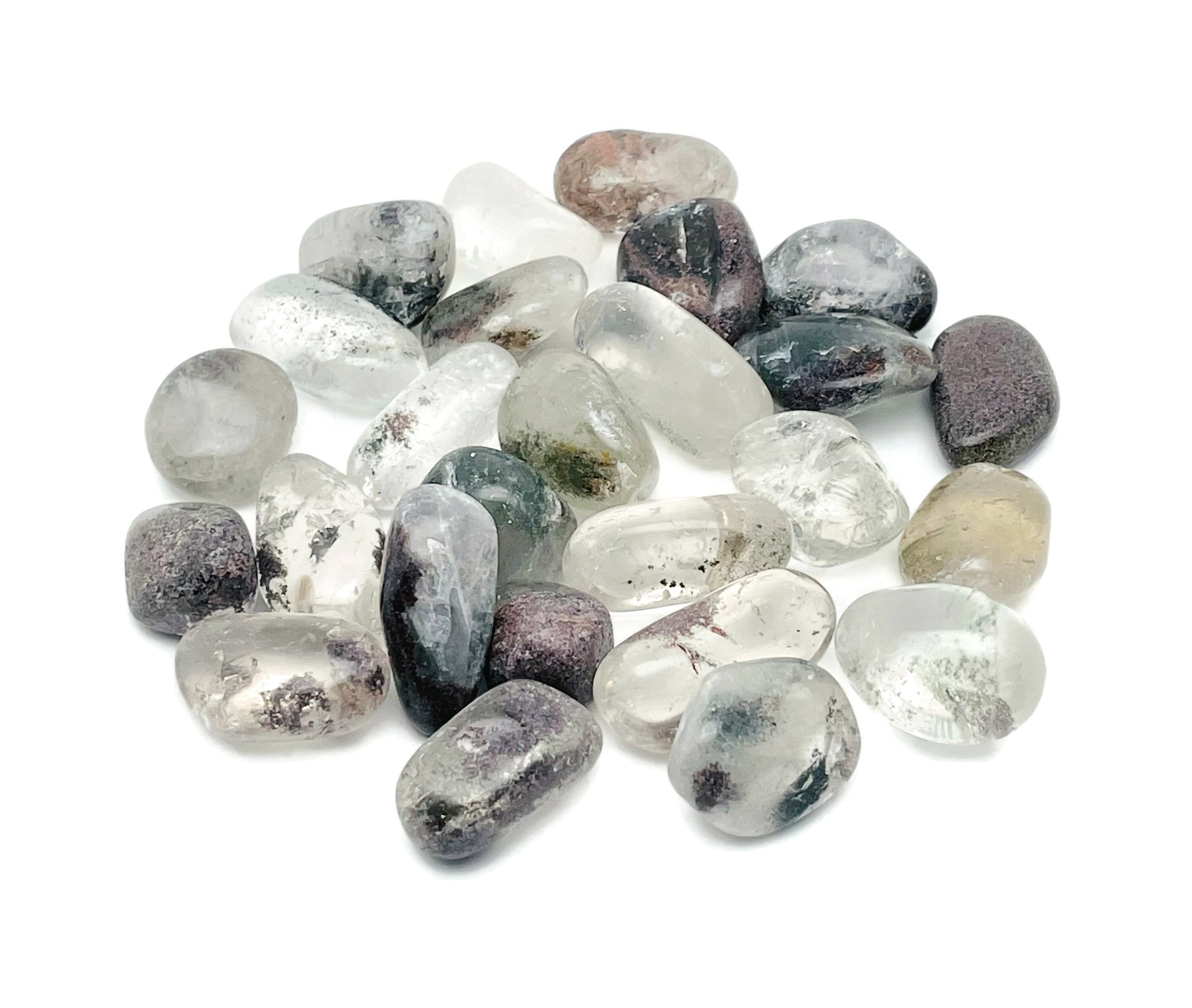 Garden Quartz Tumbled Stone - Lodolite Crystal Stones - Floodlit Garden Quartz - Heasling Crystals - Tu1288 Garden Quartz Tumbled Stone - Lodolite Crystal Stones - Floodlit Garden Quartz - Heasling Crystals - Tu1288