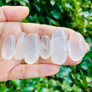Tumbled Girasol Quartz Crystal: Milky Polished Stone (20-45 mm)