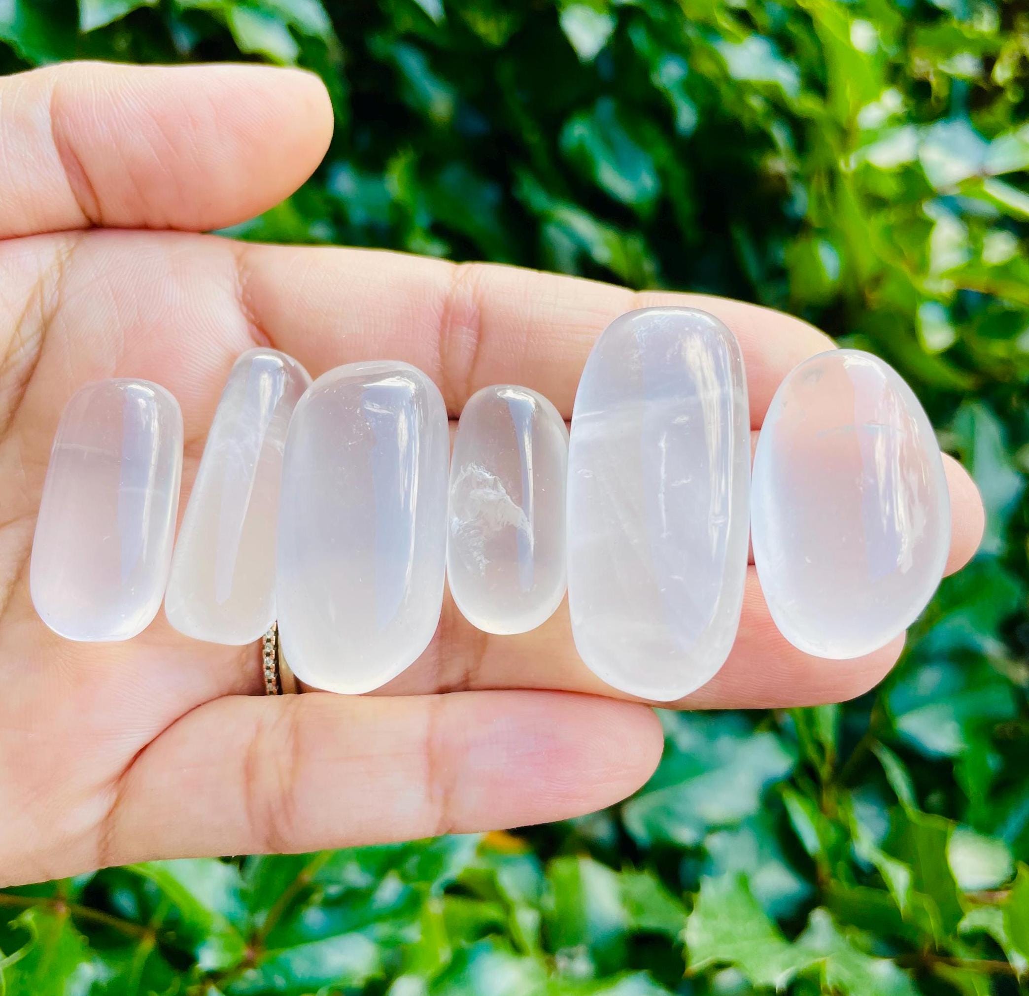Tumbled Girasol Quartz Crystal: Milky Polished Stone (20-45 Mm)