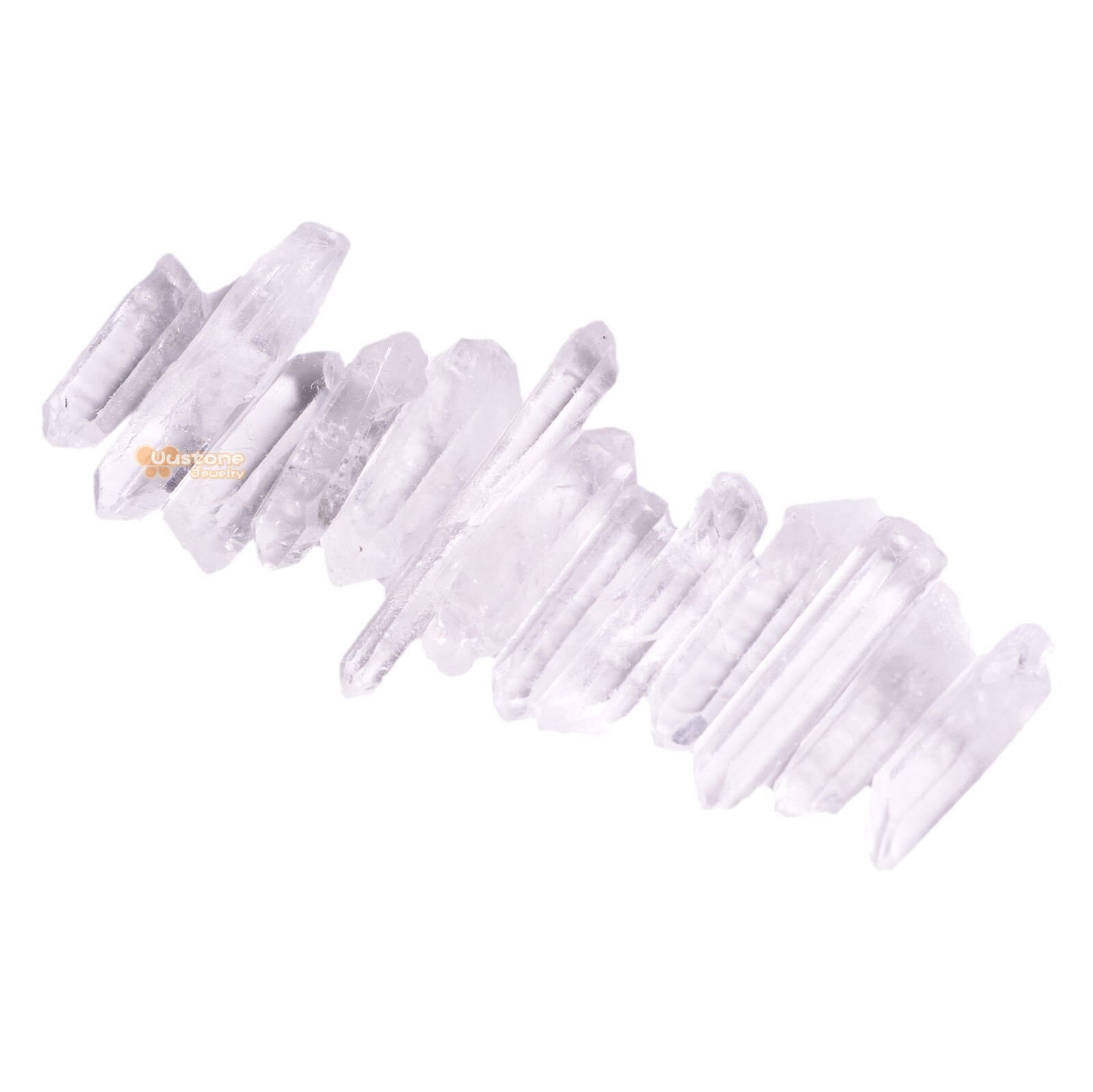 Natural White Clear Quartz Stick Chips Tumbled Stone Crystal Healing Embellishments 100 Grams