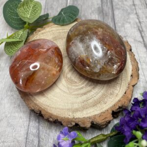 Red Hematoide quartz tumbled stone pebble medium 40mm