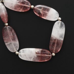 Sagenitic Quartz Smooth Tumble, Sagenitic Tumble - 8x15 Mm To 9x22 Mm - Sagenitic Quartz - Gem Quality 5 Inch Full Strand, Price Per Strand