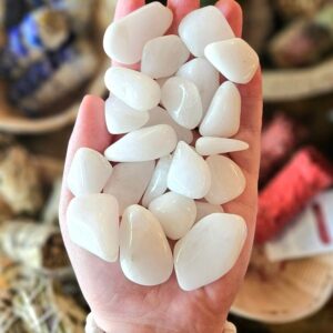 Snow Quartz Tumbled Stone, One, Large, White, Good Fortune, Fung Shui, Meditation, Crystal Healing, Rock Hound