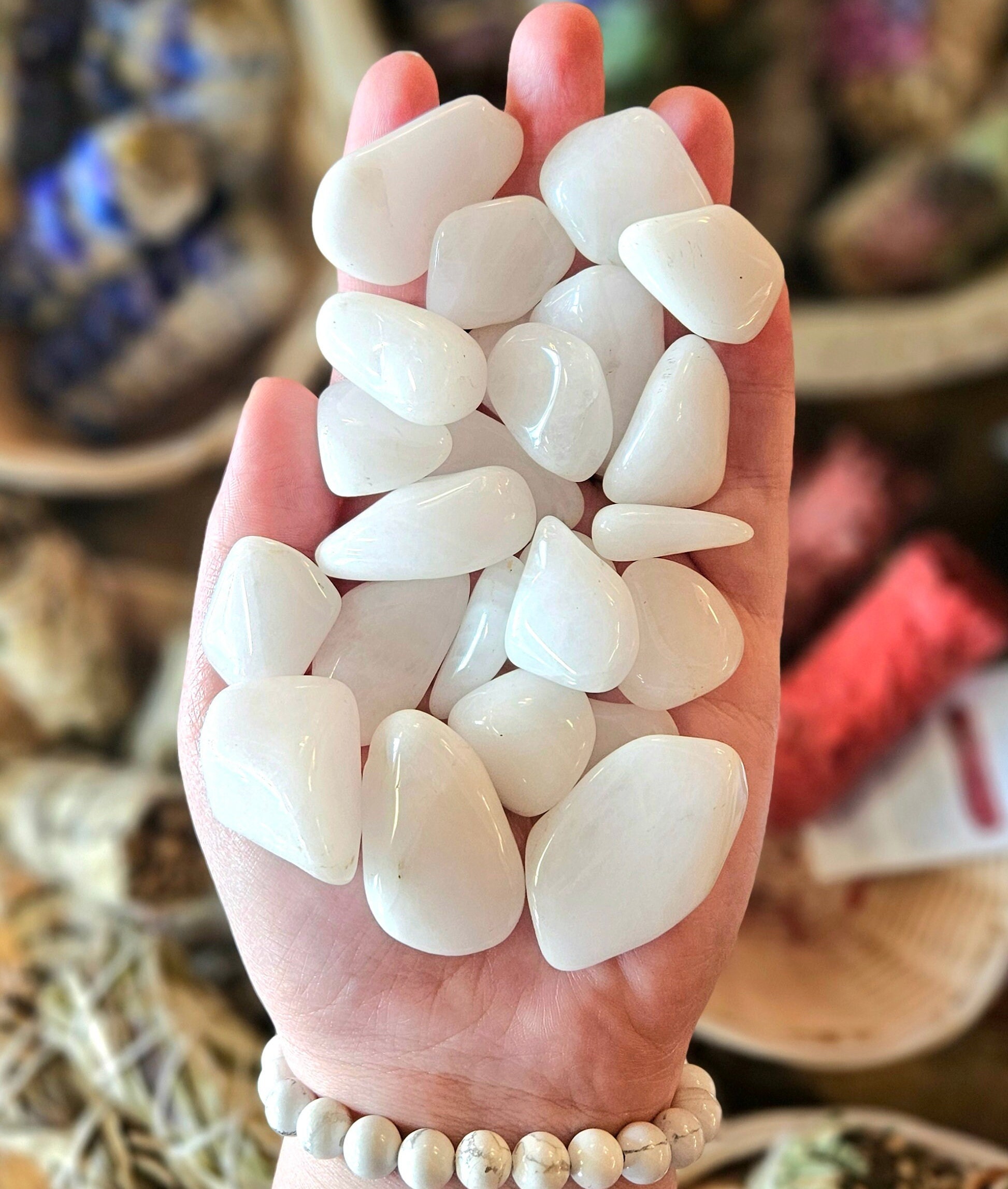 Snow Quartz Tumbled Stone, One, Large, White, Good Fortune, Fung Shui, Meditation, Crystal Healing, Rock Hound