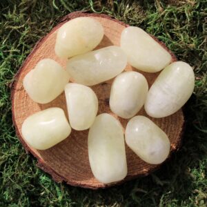 Yellow Sulfur Included Quartz Tumbled