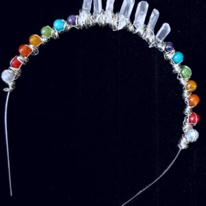 Rainbow and Quartz Crystal Crown Adult, Quinceñera, LGBTQIA, Rainbow Baby, wedding accessories