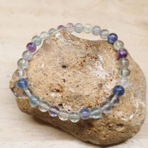 Rainbow Fluorite Bracelet. 6mm Stones 19cm. Stretch Elastic Stacking Bracelets For Women. Reiki Jewelry Uk. Pisces Jewelry