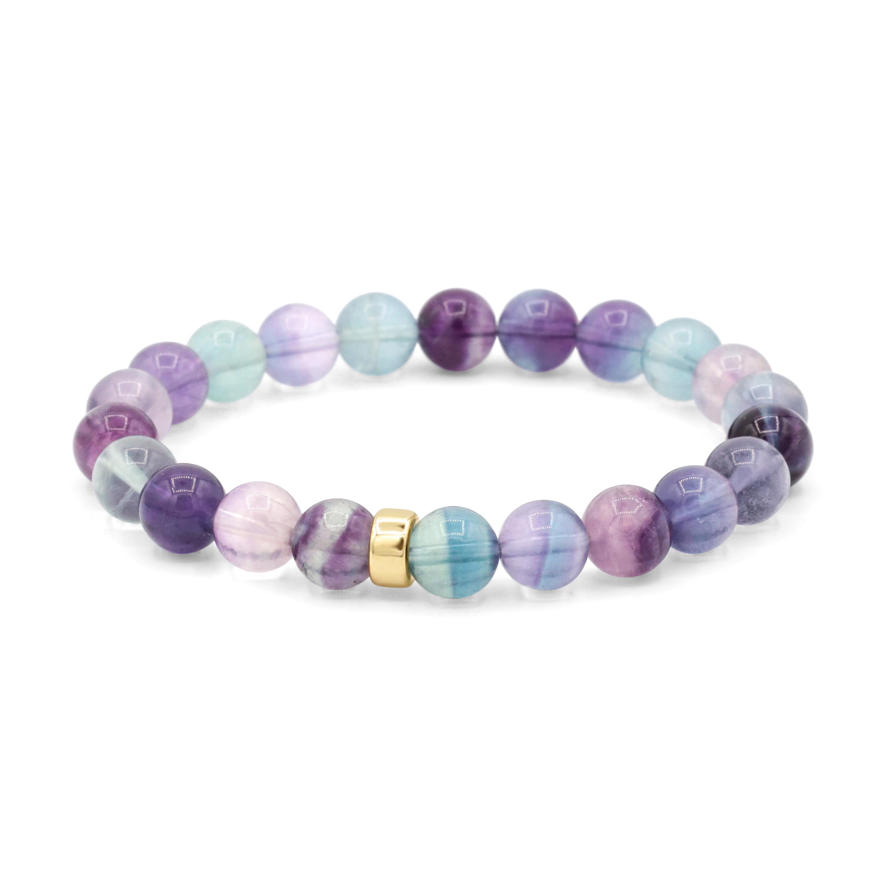 Aaaa+ Fluorite Bracelet 8mm | Rare Top Quality Fluorite | [ebfm1865] Genuine Rainbow Fluorite Crystal, Natural Fluorite Crystal, Fluorite