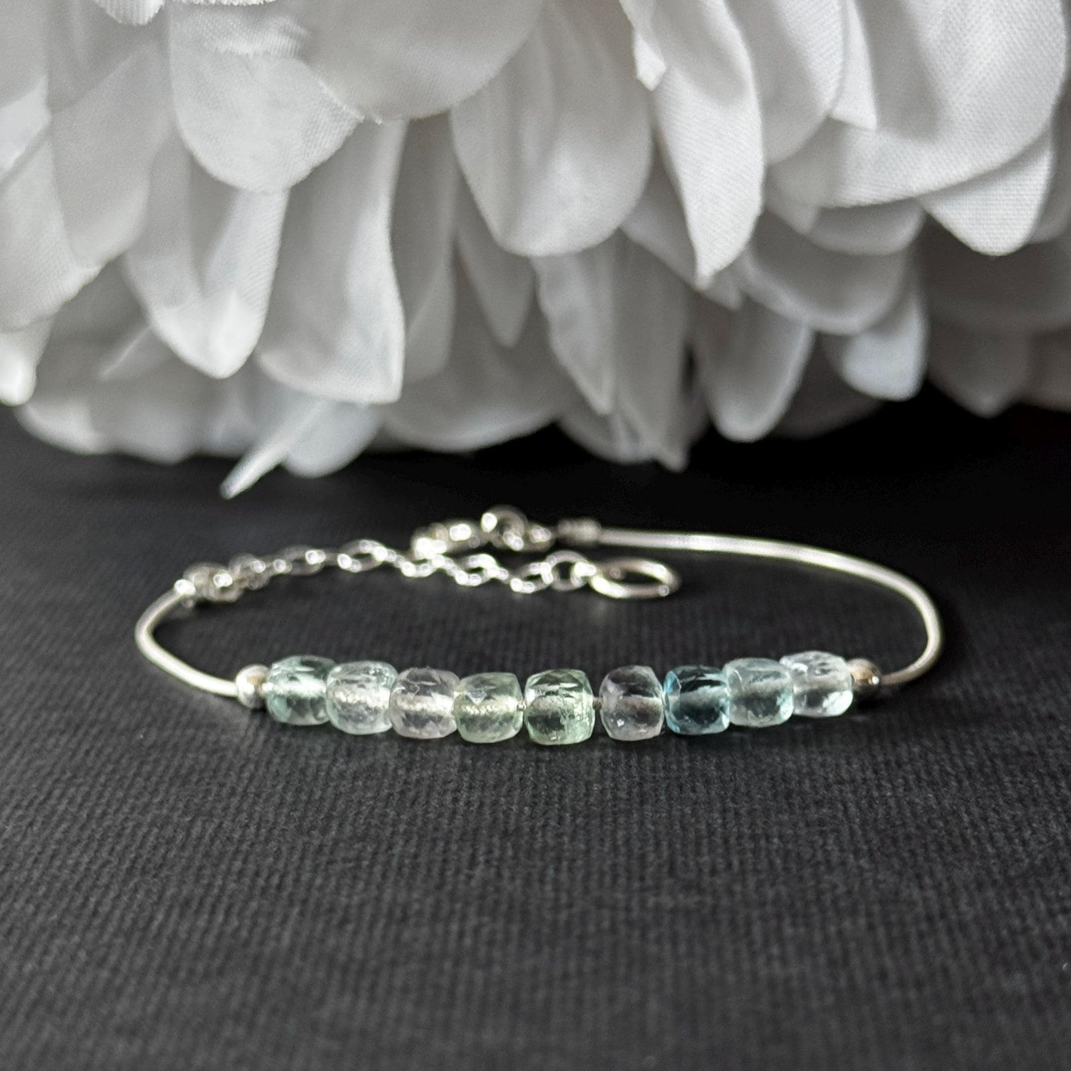 Rainbow Fluorite Delicate Bracelet Sterling Silver Gold Filled