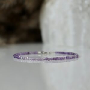 Rainbow Fluorite Bracelet, Genuine Fluorite Jewelry, Bracelet Femme, 2mm Gemstone Bracelet, Square Bead Bracelet, Tiny Crystal Bracelet