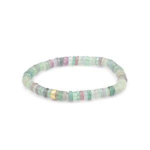14K Gold Faceted Fluorite Bracelet | rare top quality fluorite, [EBFM1690] Genuine Rainbow Fluorite Crystal, Natural Fluorite