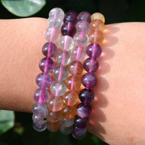 Natural Rainbow Fluorite Stretchy Bracelet,handmade Women/men Bracelet,gemstone Round Bracelet,for Gift Bracelet,healing Round Bracelet.